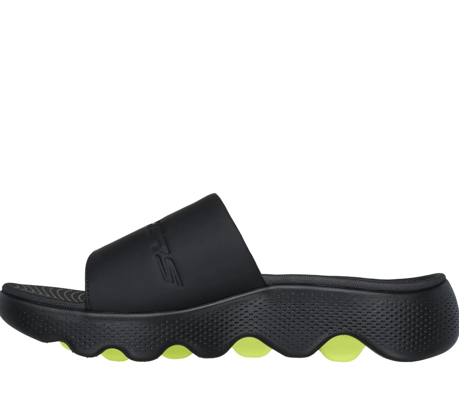 Sandals<SKECHERS GO WALK Massage Fit - Kneaded Relief BLACK / LIME