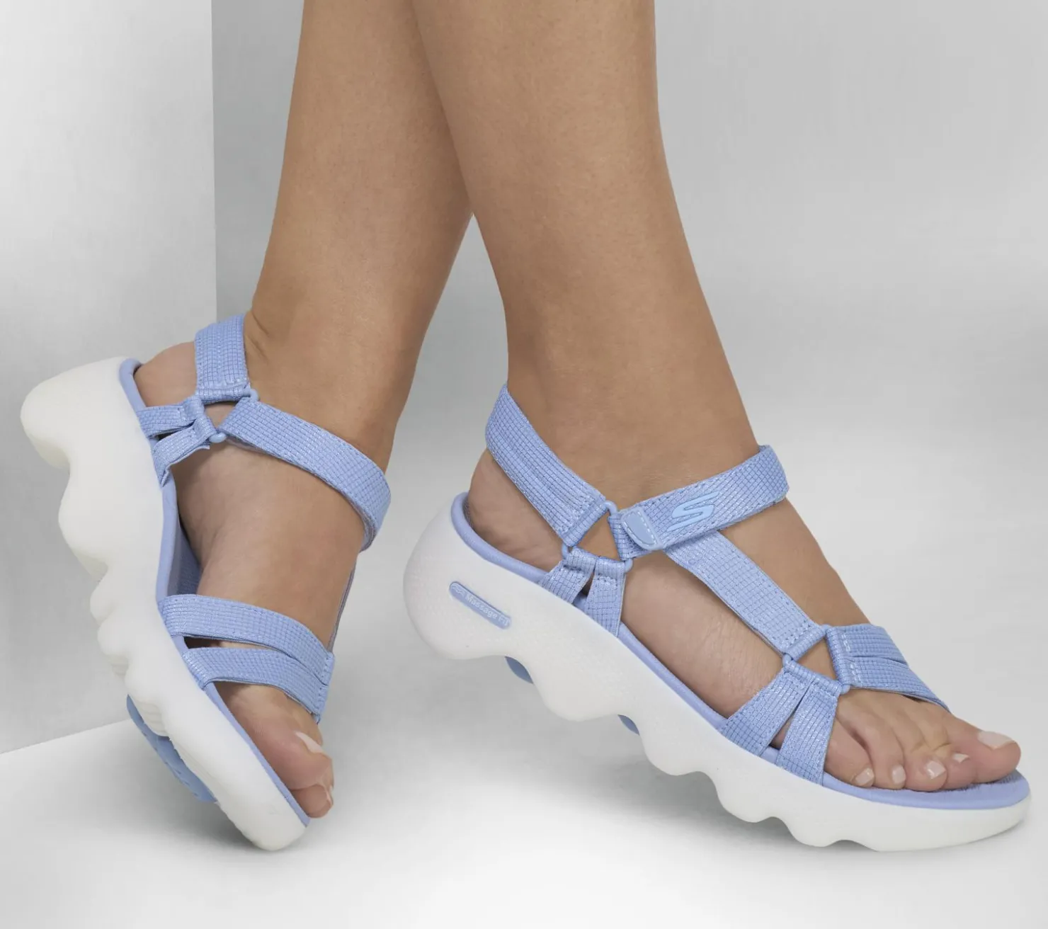 Sandals<SKECHERS GO WALK Massage Fit - Transcend PERIWINKLE
