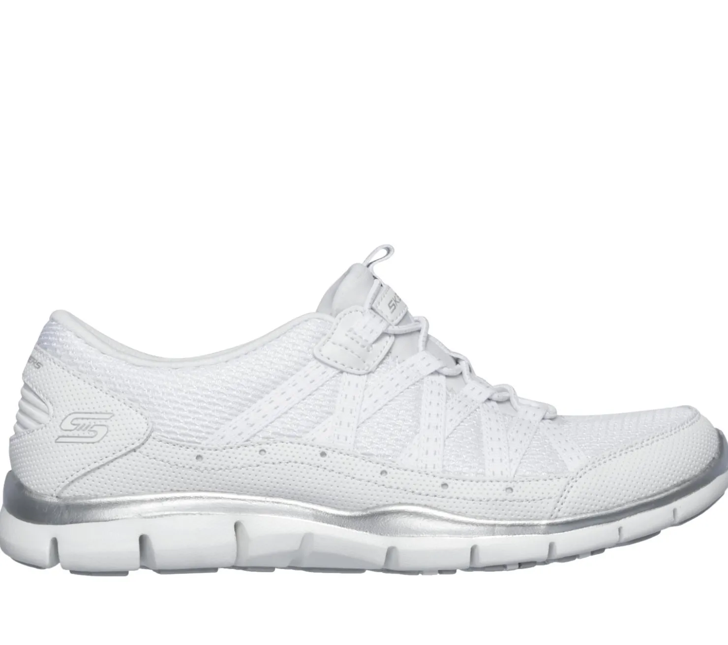 Slip-Ons<SKECHERS Gratis - Strolling WHITE / SILVER