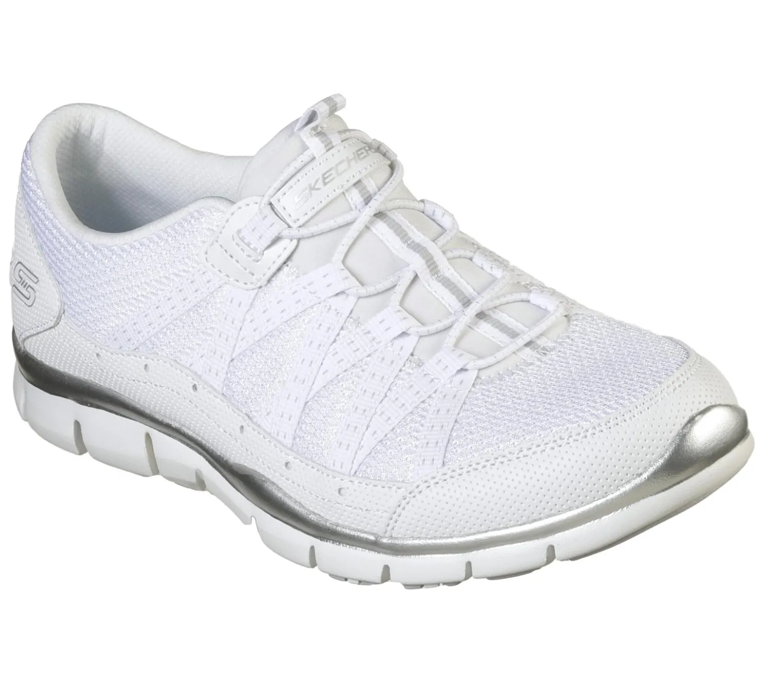 Slip-Ons<SKECHERS Gratis - Strolling WHITE / SILVER