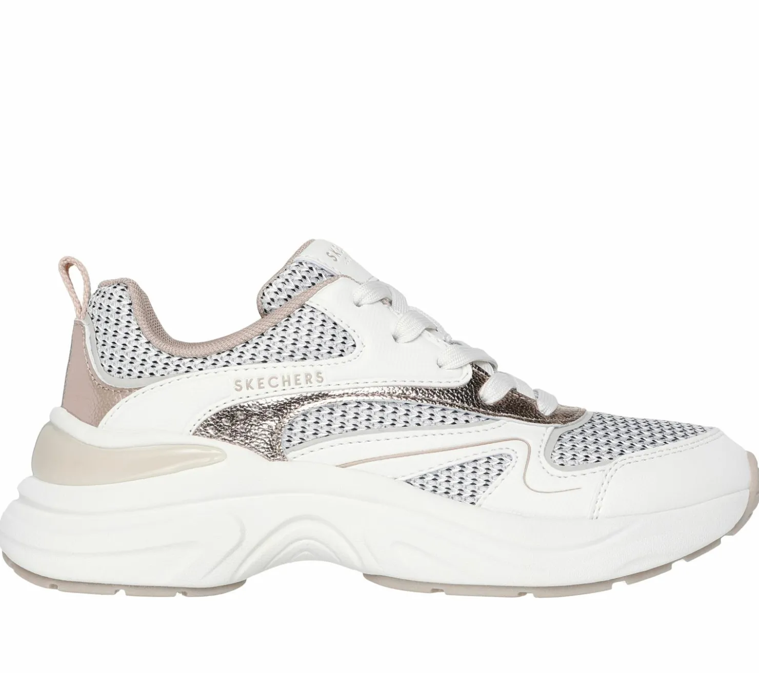 Lace Up|Casual Sneakers<SKECHERS Hazel - Metallic Soiree WHITE / GOLD