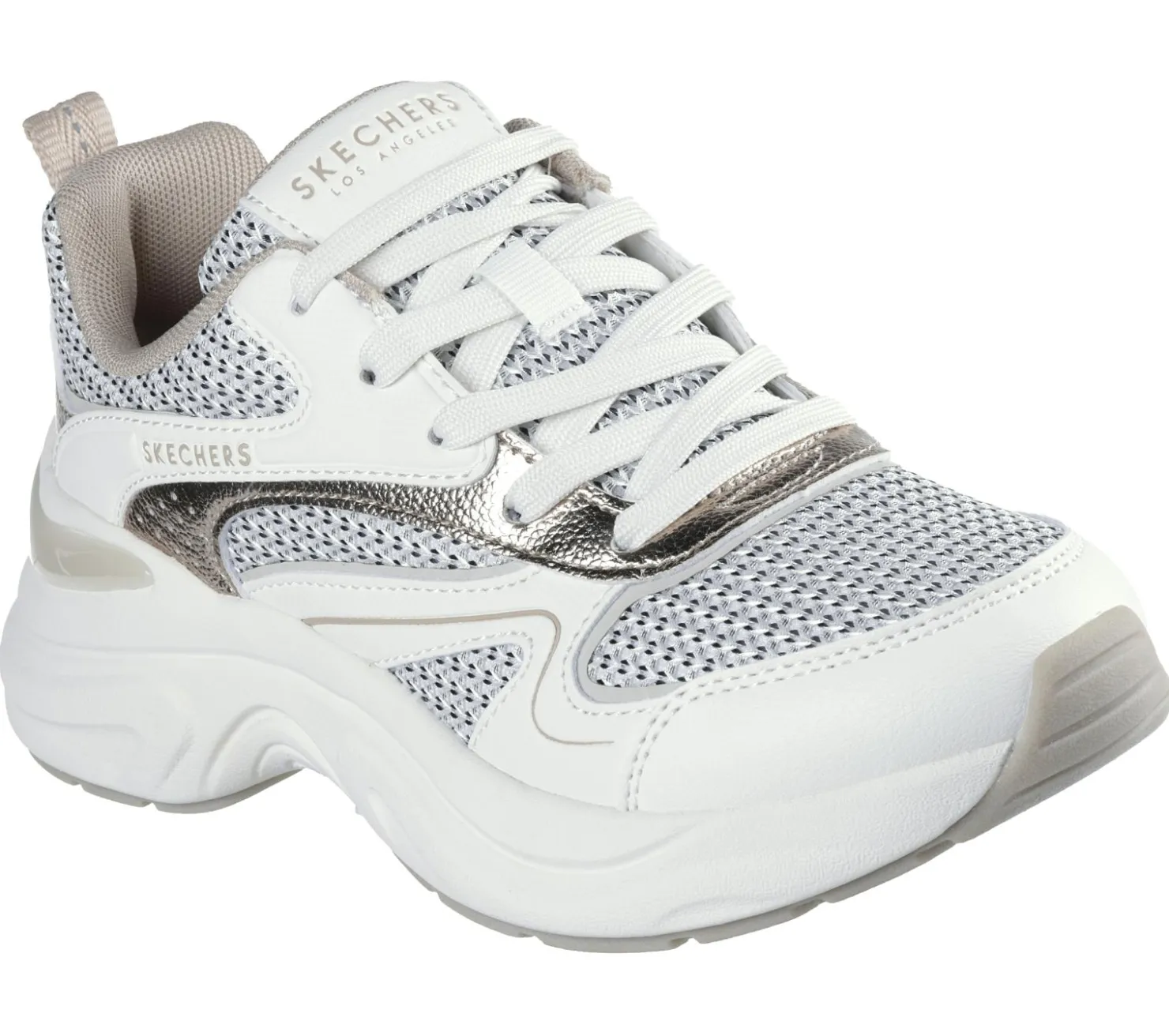 Lace Up|Casual Sneakers<SKECHERS Hazel - Metallic Soiree WHITE / GOLD