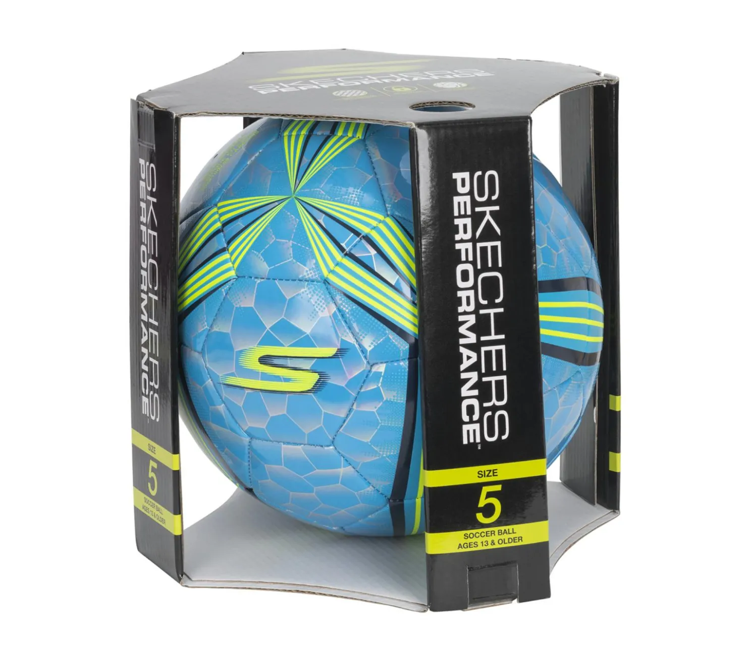 Sporting Goods<SKECHERS Hex Multi Mini Stripe Size 5 Soccer Ball SILVER / LIGHT BLUE