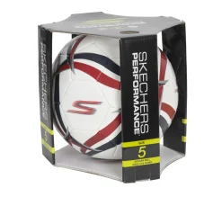 Sporting Goods|Accessories<SKECHERS Hex Multi Wide Stripe Size 5 Soccer Ball WHITE / BLUE