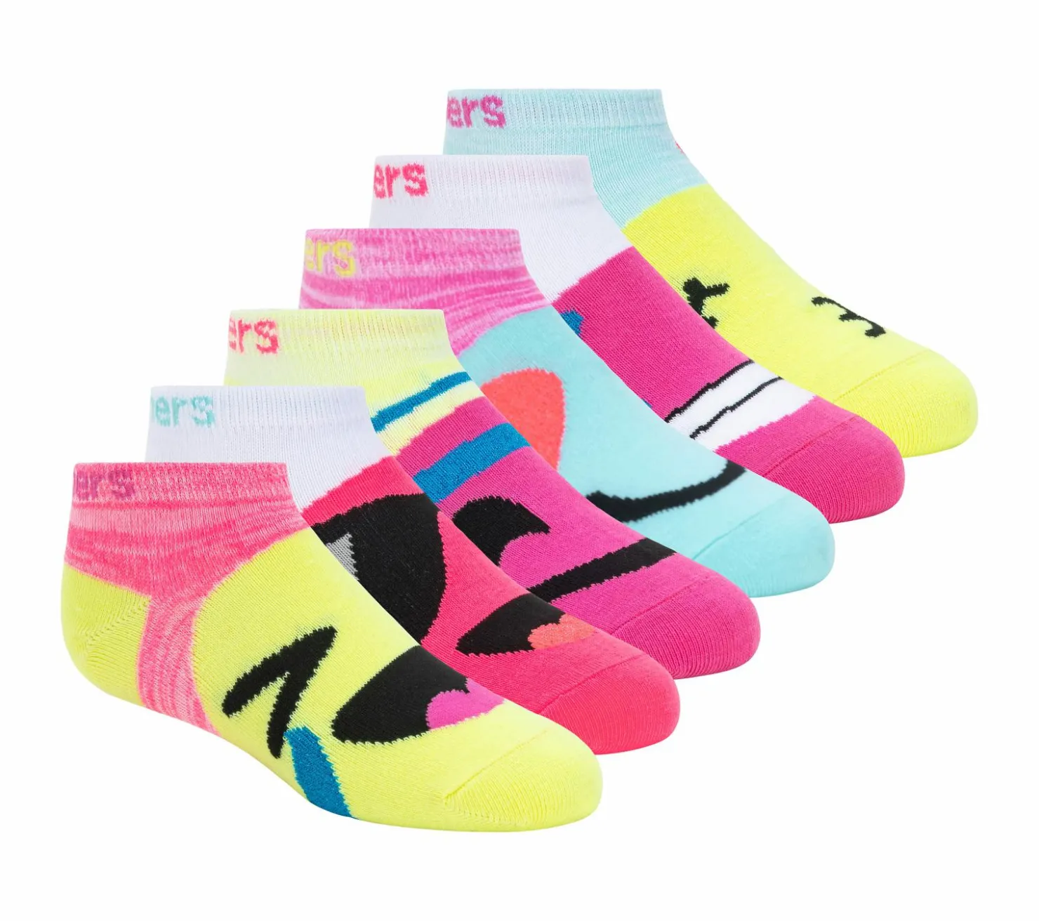 Socks|Socks<SKECHERS Lowcut Big Face Socks - 6 Pack MULTI