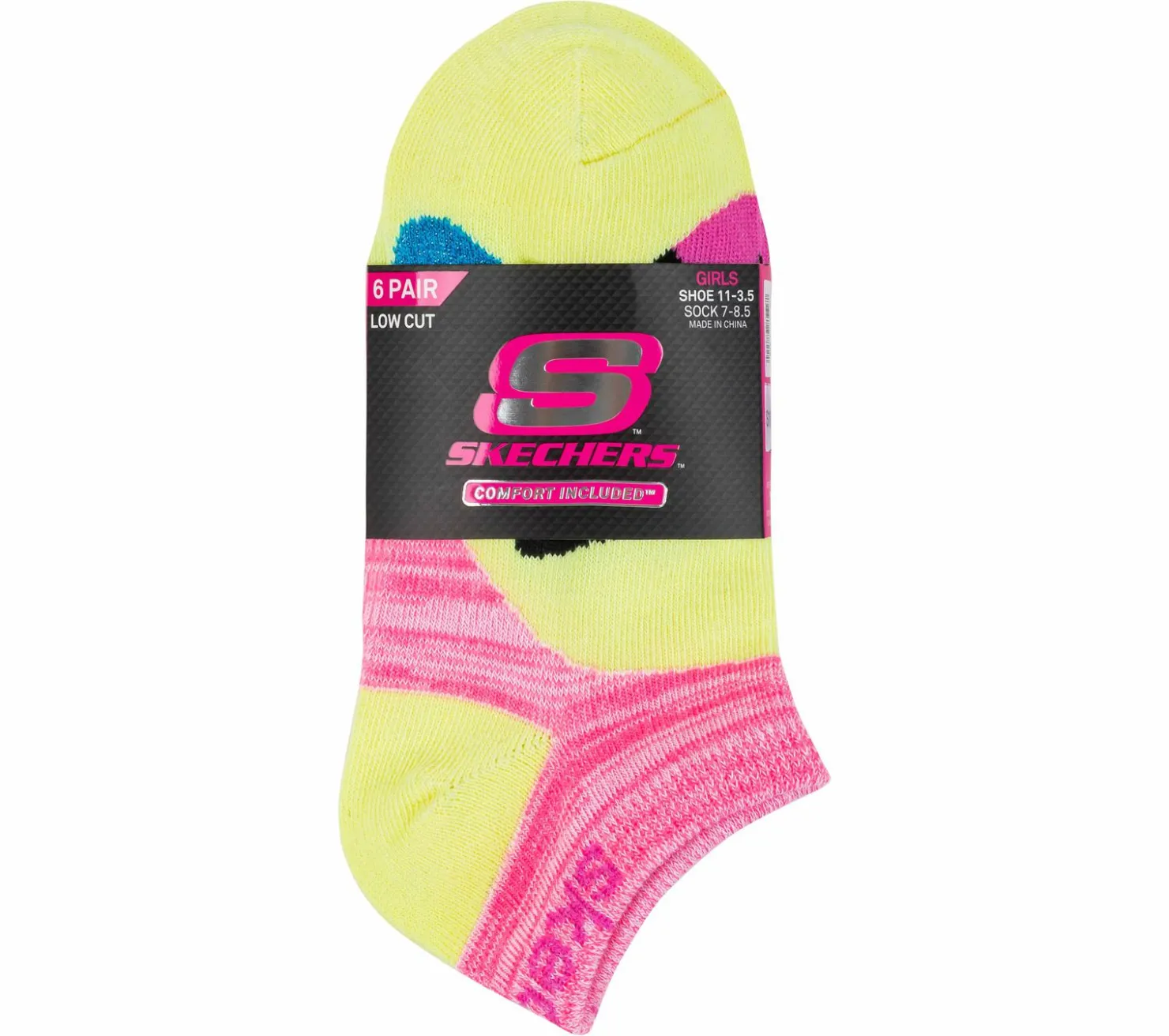 Socks|Socks<SKECHERS Lowcut Big Face Socks - 6 Pack MULTI