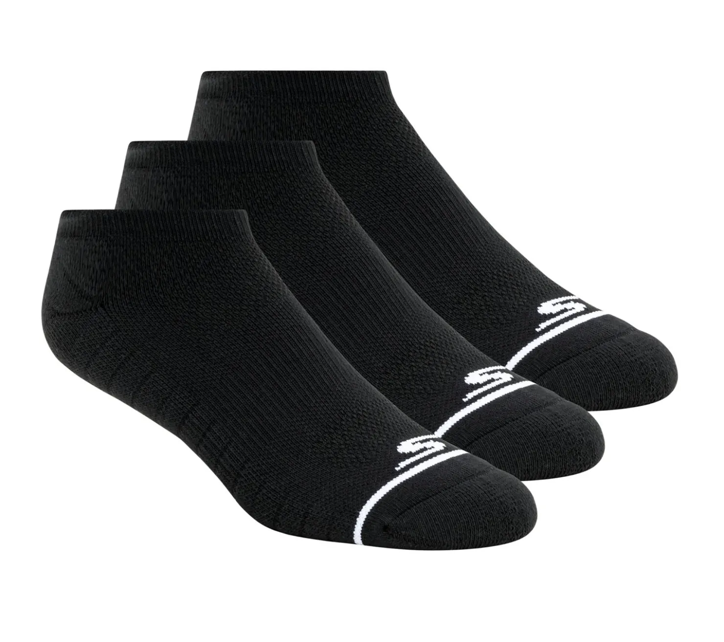 Socks|Accessories<SKECHERS Mens No Show Premium Basic Socks - 3 Pack BLACK