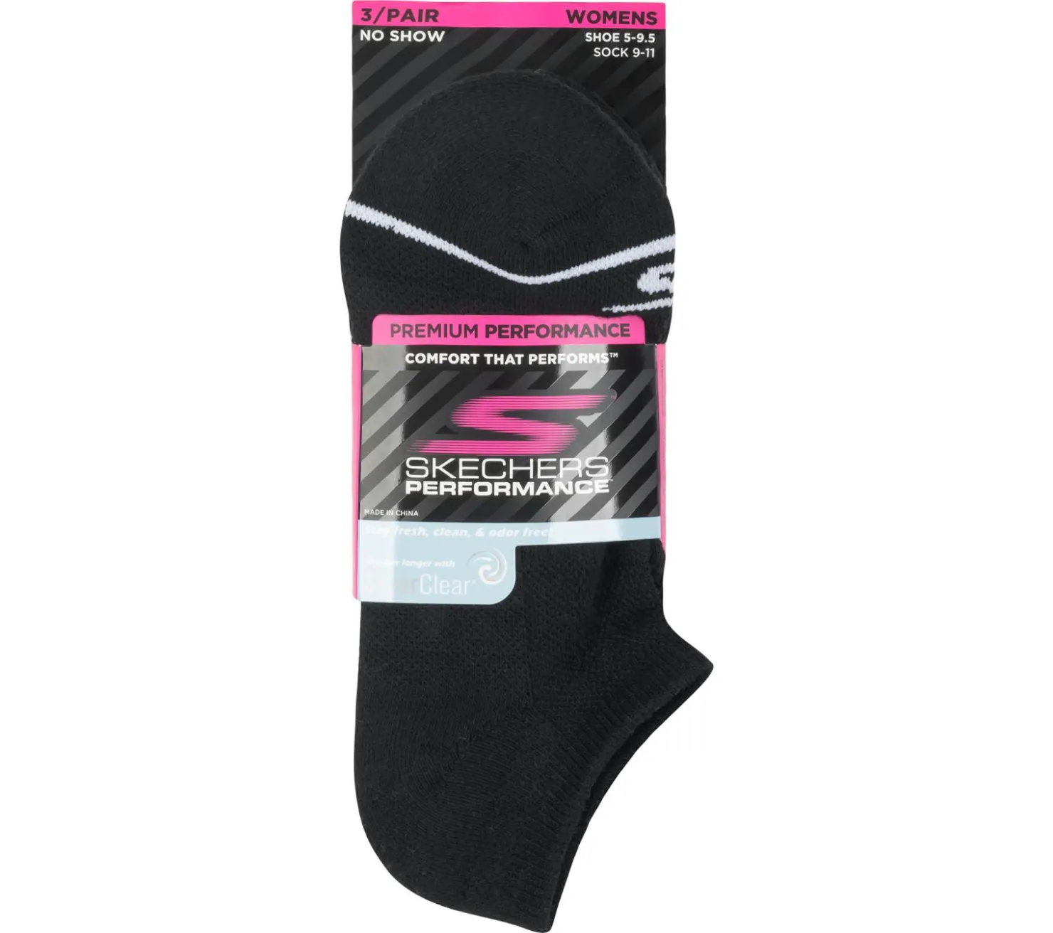 Socks|Accessories<SKECHERS No Show Premium Basic Socks - 3 Pack BLACK