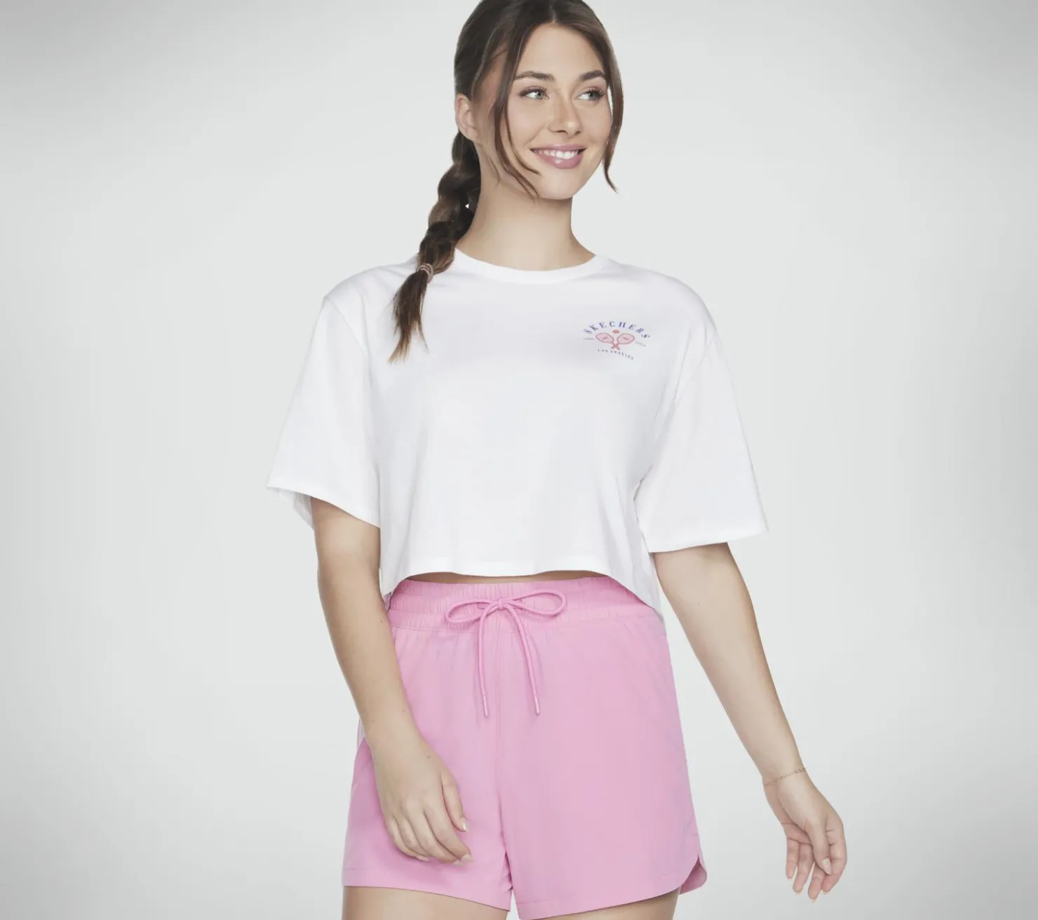 Tops|Tops<SKECHERS Pickleball Queen Crewneck Tee WHITE