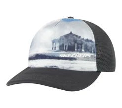 Hats|Accessories<SKECHERS PIER TRUCKER BLACK / CHARCOAL