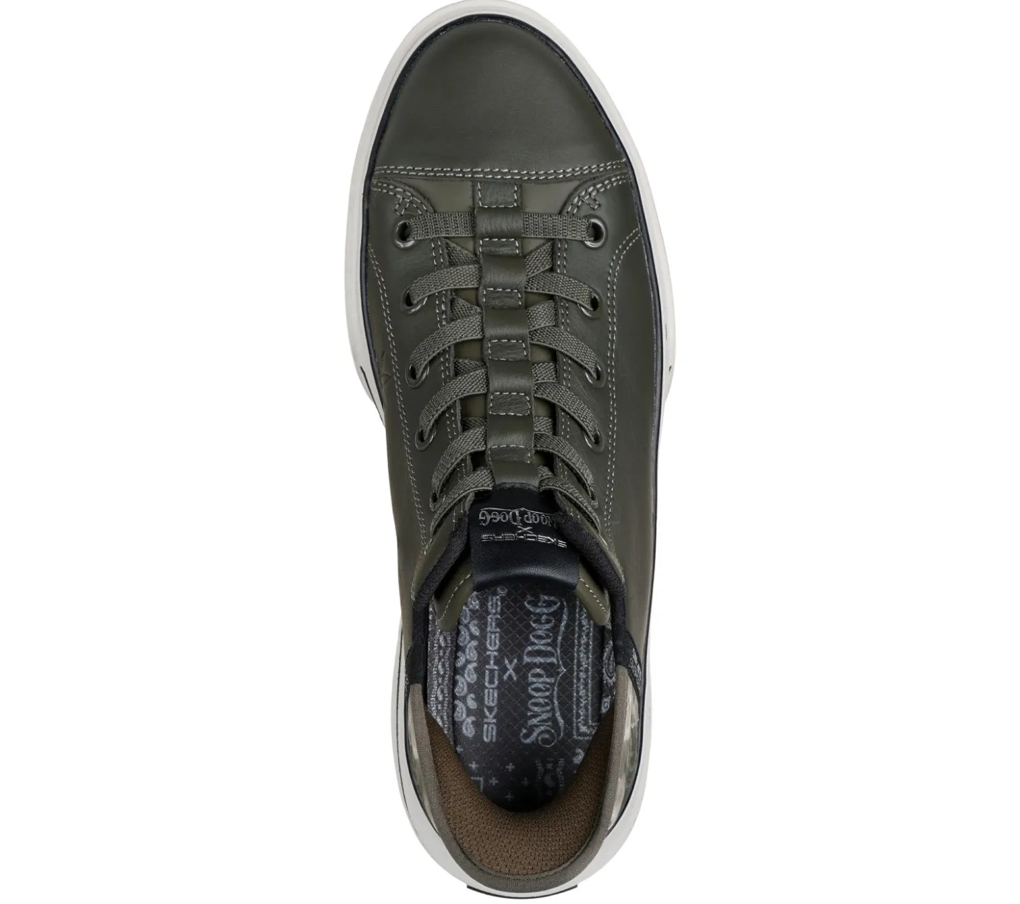 Hands Free Slip-Ins|Casual Sneakers<SKECHERS Premium Leather Slip-ins: Snoop One - OG OLIVE