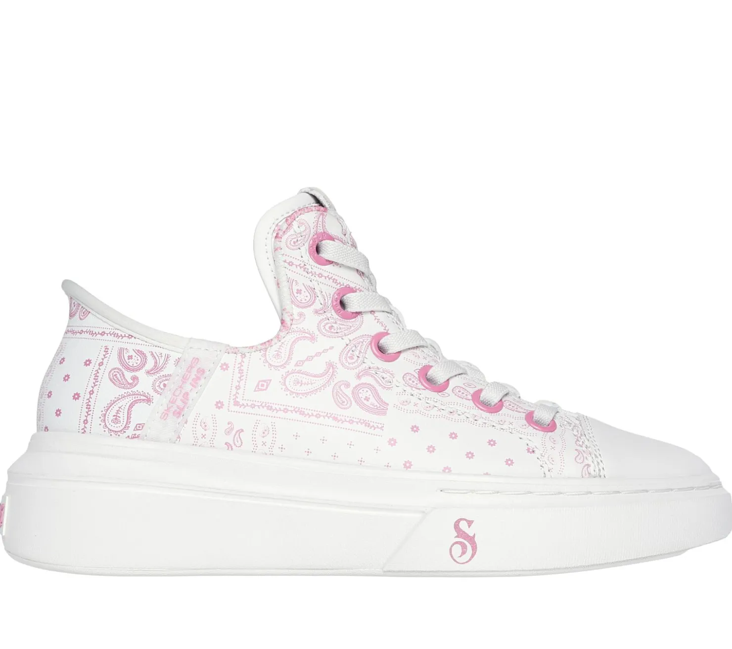 Hands Free Slip-Ins|Casual Sneakers<SKECHERS Premium Leather Slip-ins Snoop One - Double G WHITE / PINK