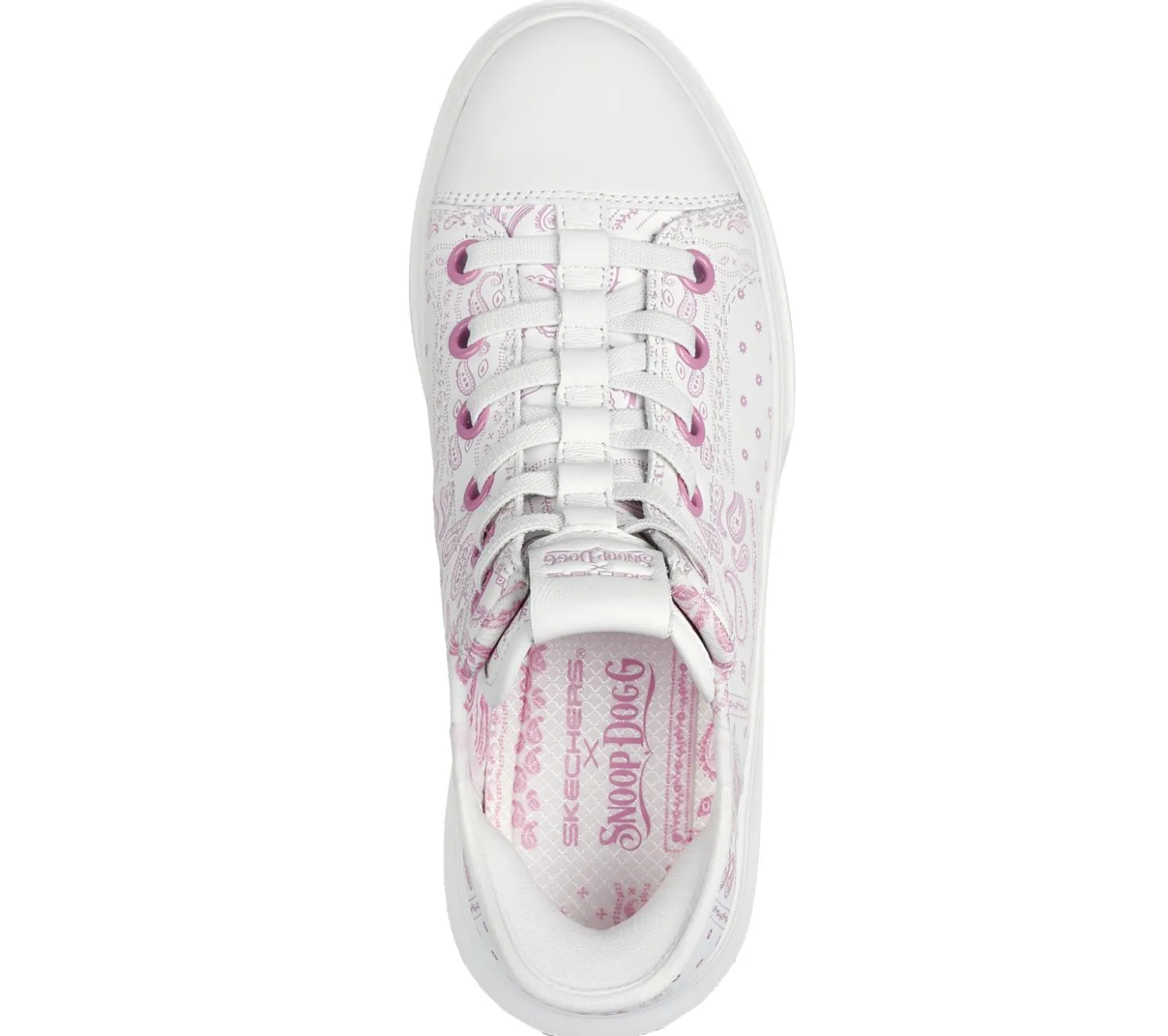 Hands Free Slip-Ins|Casual Sneakers<SKECHERS Premium Leather Slip-ins Snoop One - Double G WHITE / PINK