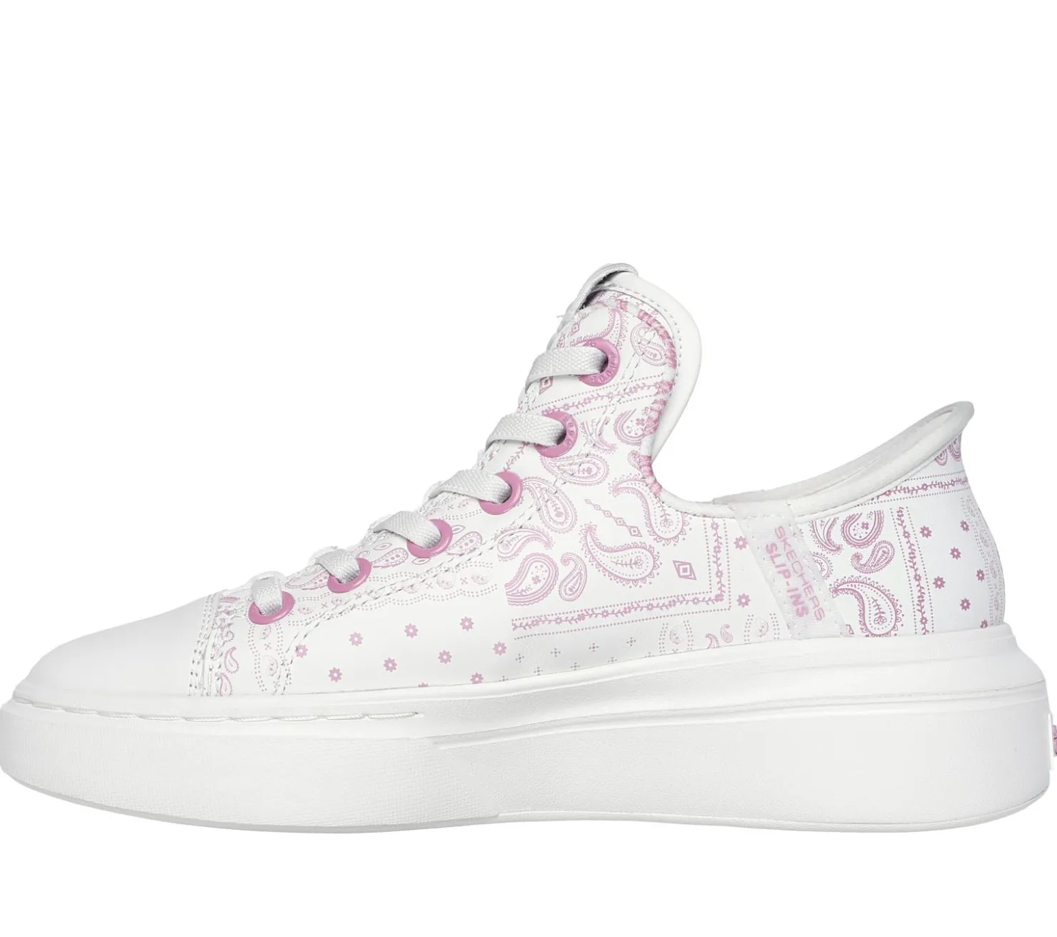 Hands Free Slip-Ins|Casual Sneakers<SKECHERS Premium Leather Slip-ins Snoop One - Double G WHITE / PINK