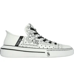 Hands Free Slip-Ins|Casual Sneakers<SKECHERS Premium Leather Slip-ins Snoop One - Double G WHITE / BLACK