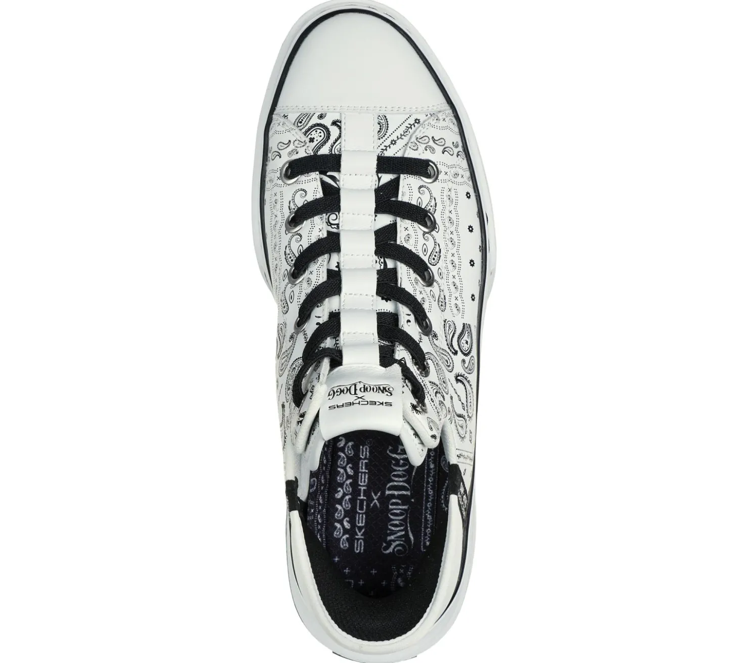 Hands Free Slip-Ins|Casual Sneakers<SKECHERS Premium Leather Slip-ins Snoop One - Double G WHITE / BLACK