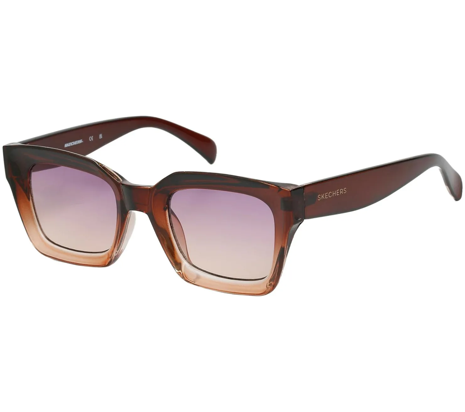 Sunglasses<SKECHERS Rectangle Sunglasses BROWN / MULTI
