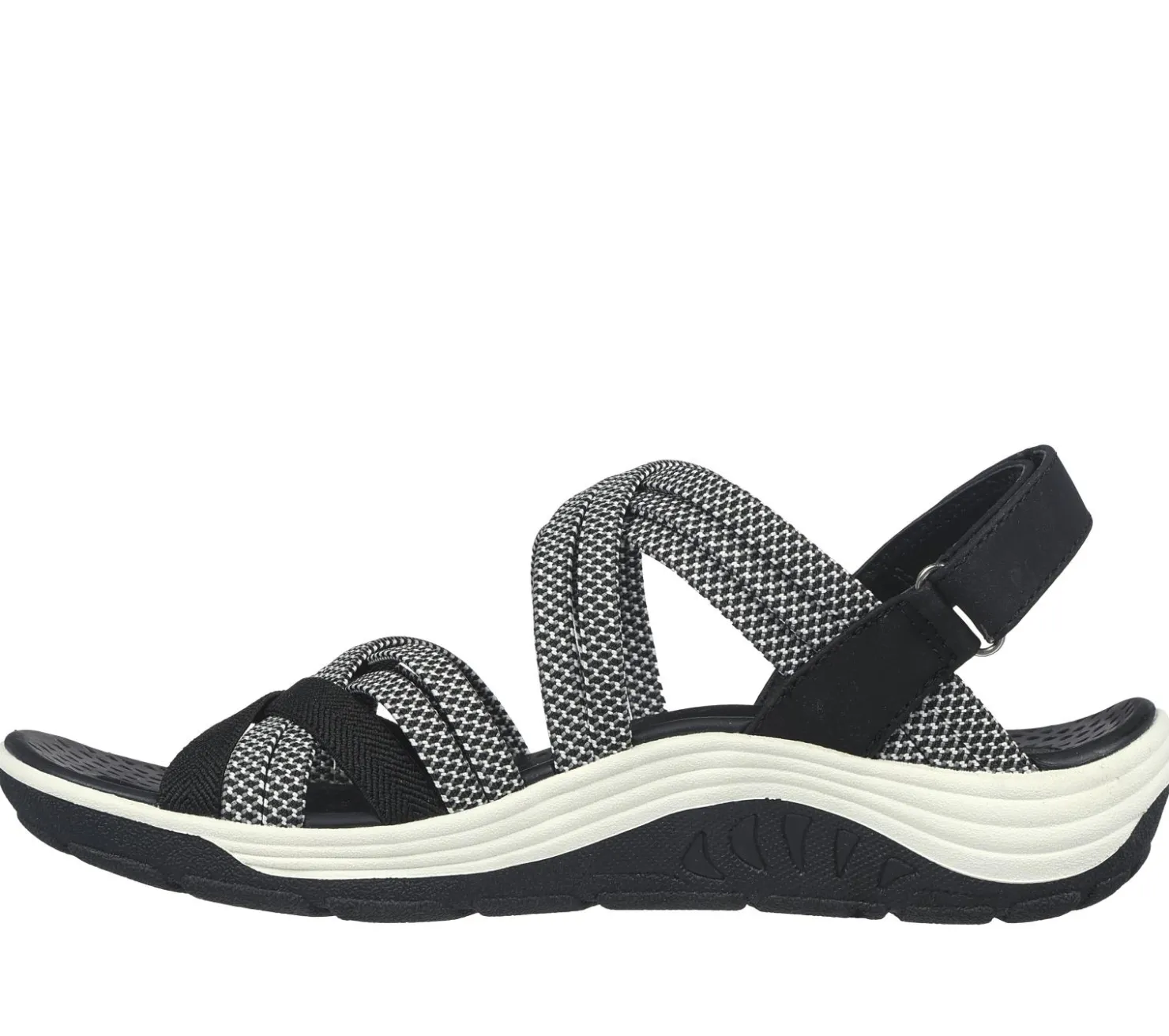 Sandals<SKECHERS Reggae Cup - Smitten By You BLACK / WHITE