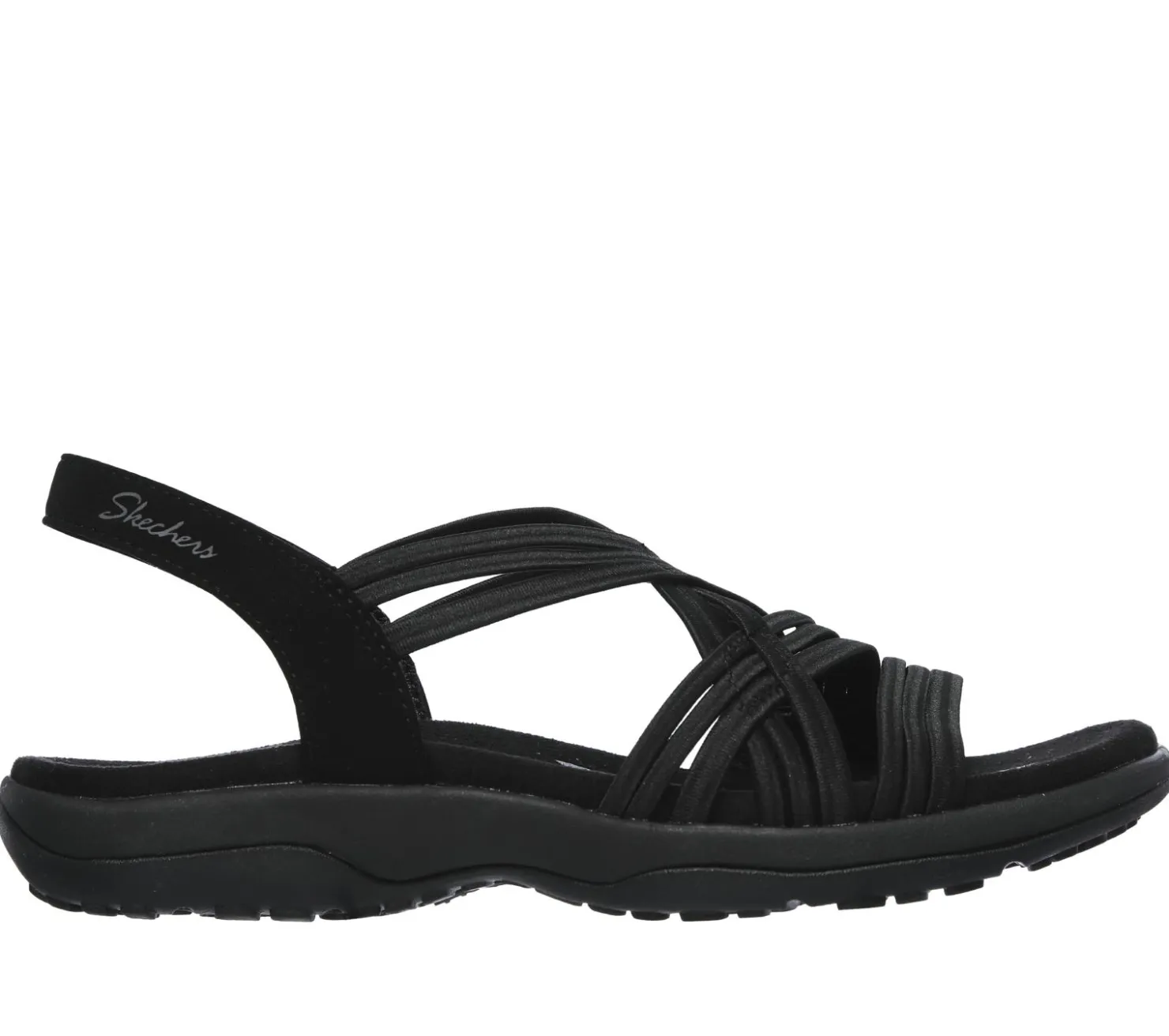 Sandals<SKECHERS Reggae Slim - Simply Stretch BLACK
