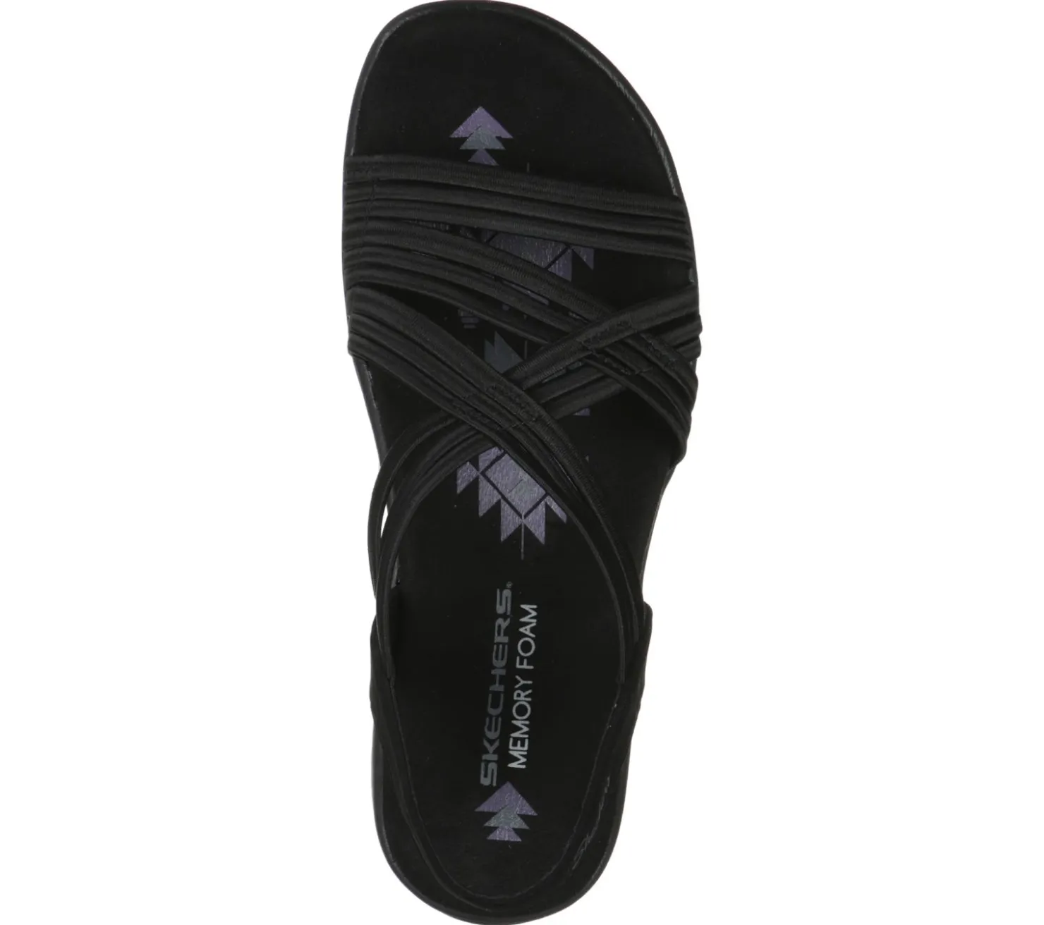 Sandals<SKECHERS Reggae Slim - Simply Stretch BLACK