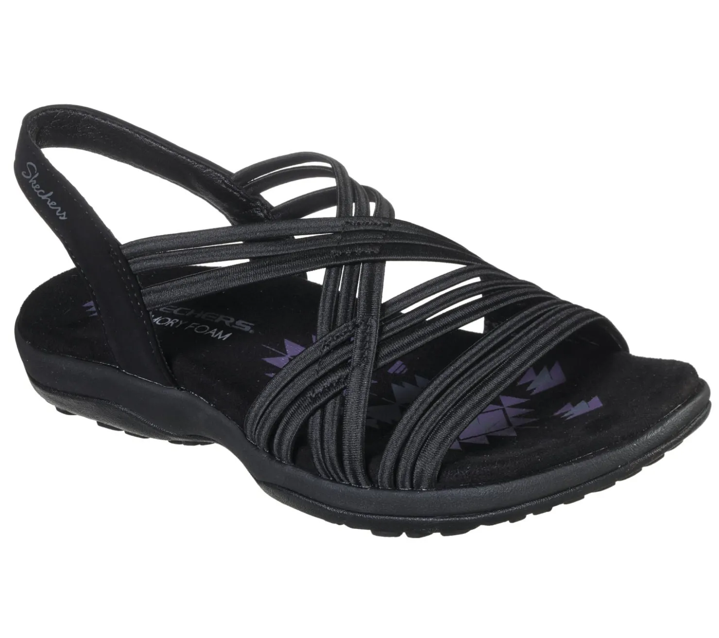 Sandals<SKECHERS Reggae Slim - Simply Stretch BLACK