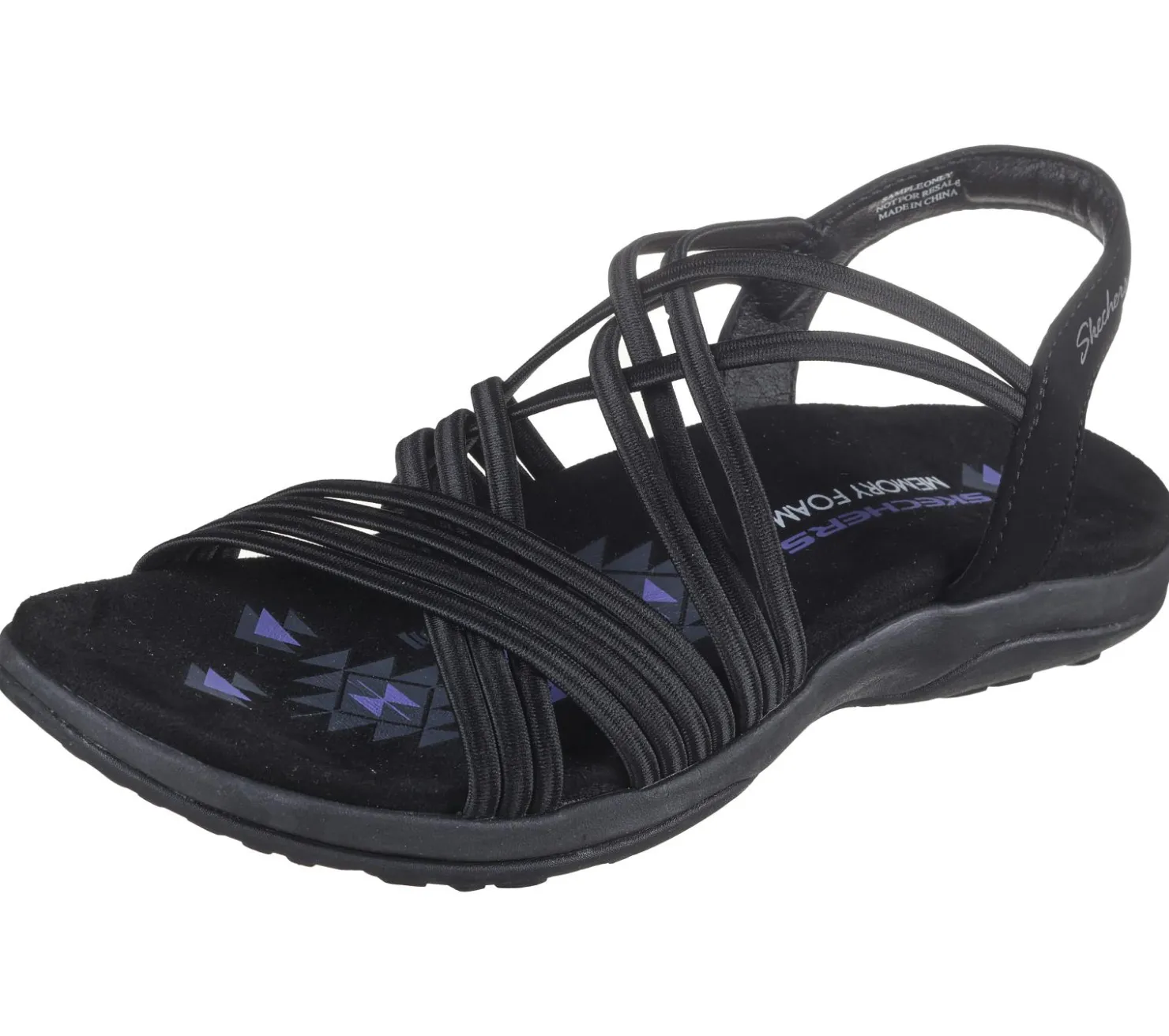 Sandals<SKECHERS Reggae Slim - Sunnyside BLACK