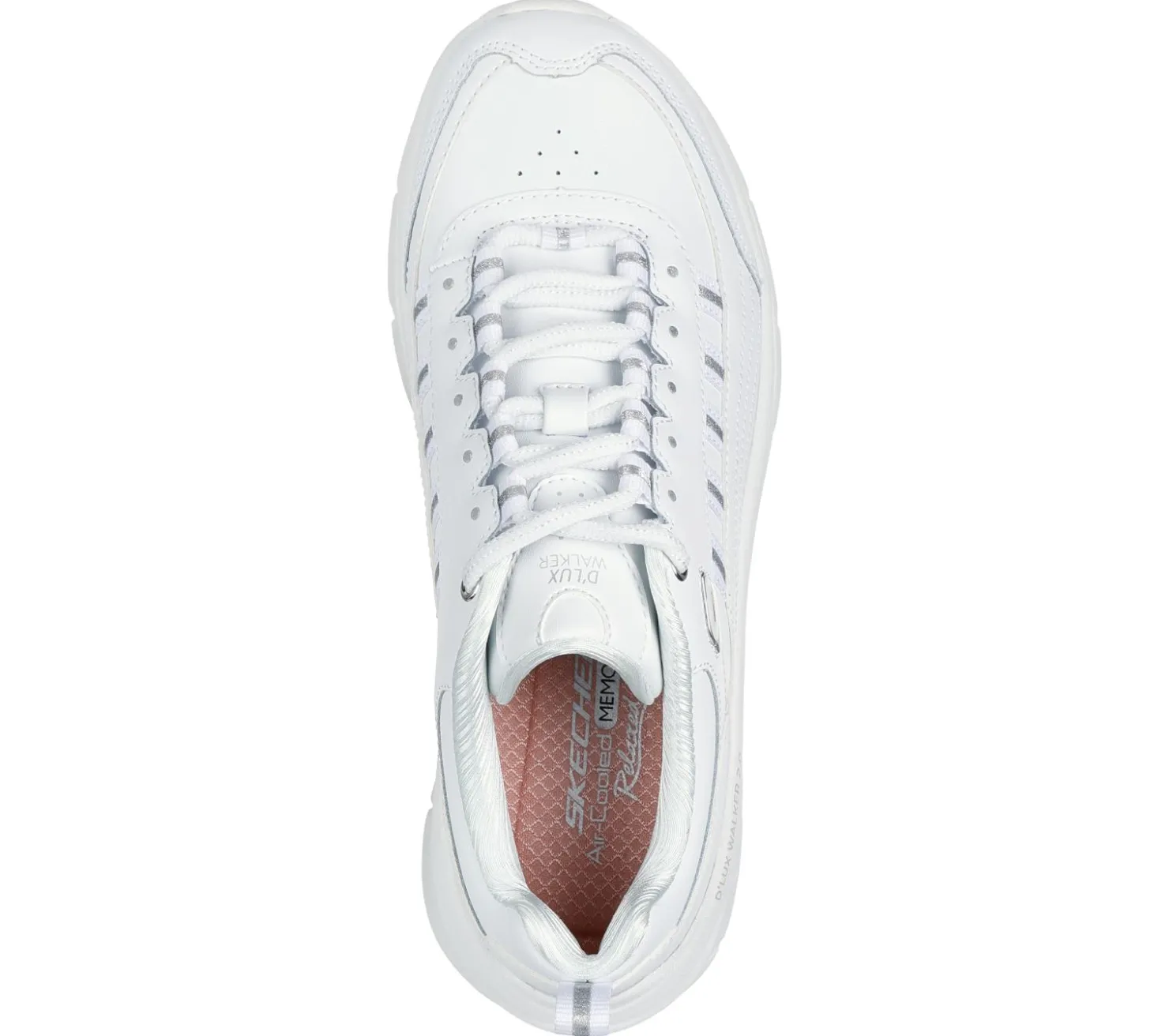 Lace Up|Athletic Sneakers<SKECHERS Relaxed Fit: D'Lux Walker 2.0 - Golden Step WHITE / SILVER