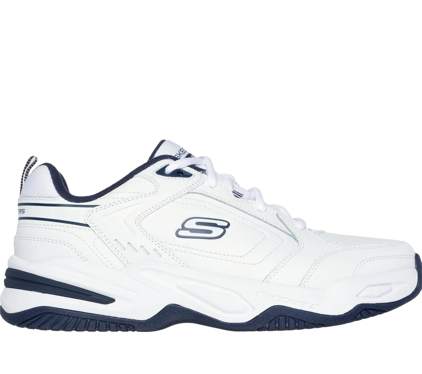 Lace Up|Athletic Sneakers<SKECHERS Relaxed Fit: Durham - Delck WHITE / NAVY