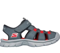 Sandals<SKECHERS Relix - Valdex CHARCOAL / RED