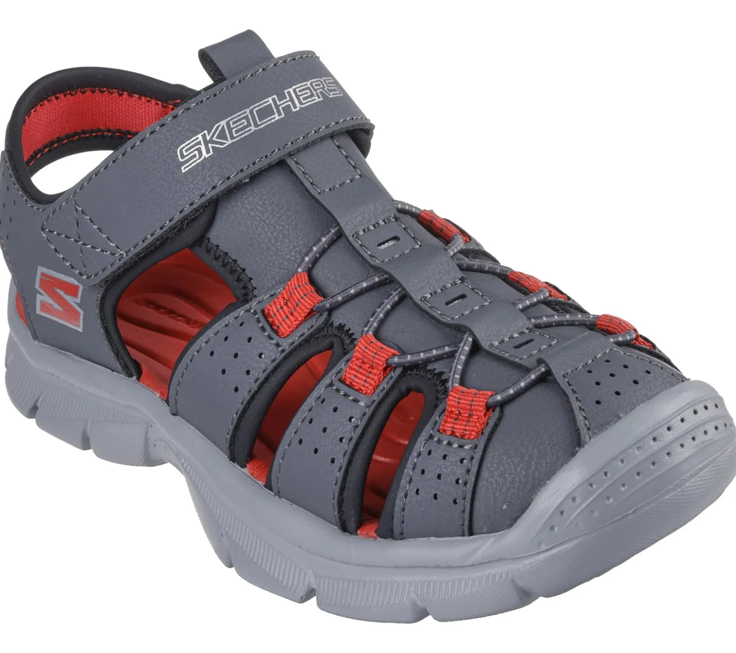 Sandals<SKECHERS Relix - Valdex CHARCOAL / RED