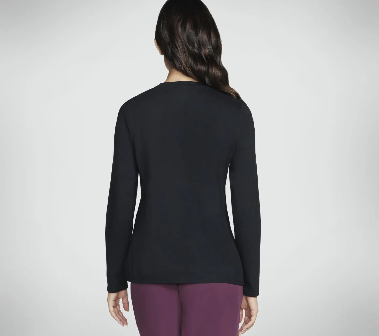 Tops|Tops<SKECHERS Rhinestone Burst Long Sleeve Tee BLACK