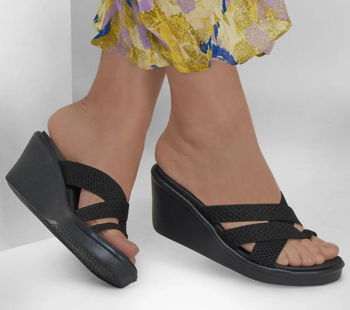Wedges|Sandals<SKECHERS Rumble On - Heat Maze BLACK