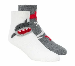 Socks|Socks<SKECHERS Shark Cozy Crew Socks - 2 Pack WHITE