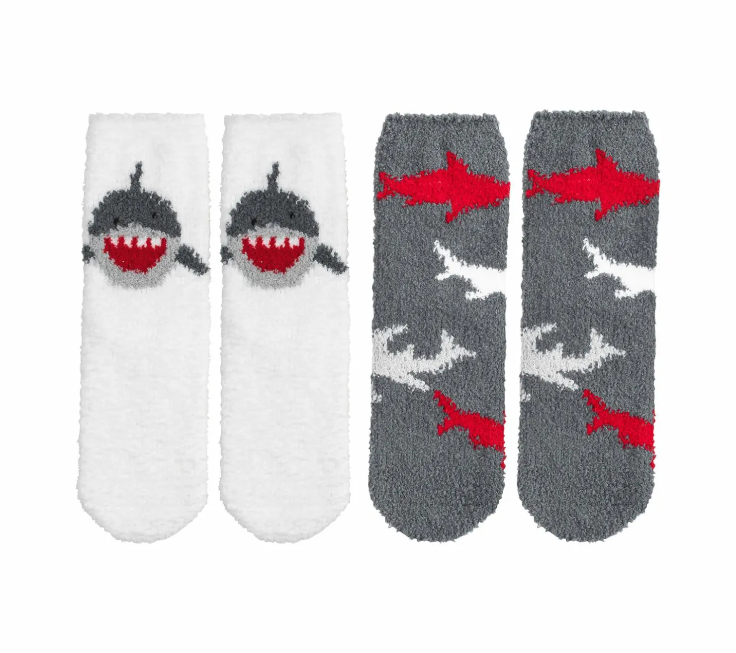Socks|Socks<SKECHERS Shark Cozy Crew Socks - 2 Pack WHITE