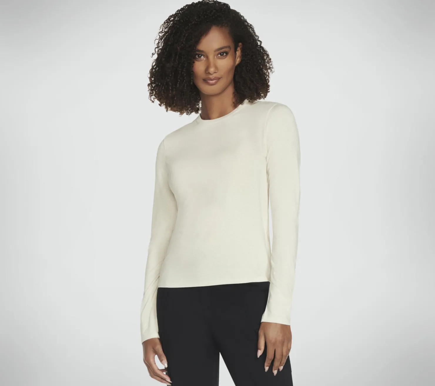 Tops|Tops<SKECHERS Shimmer Stripe Long Sleeve OFF WHITE