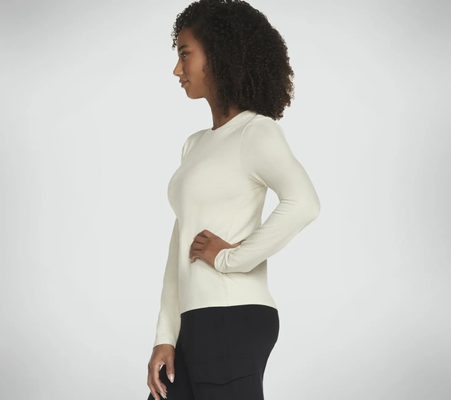 Tops|Tops<SKECHERS Shimmer Stripe Long Sleeve OFF WHITE