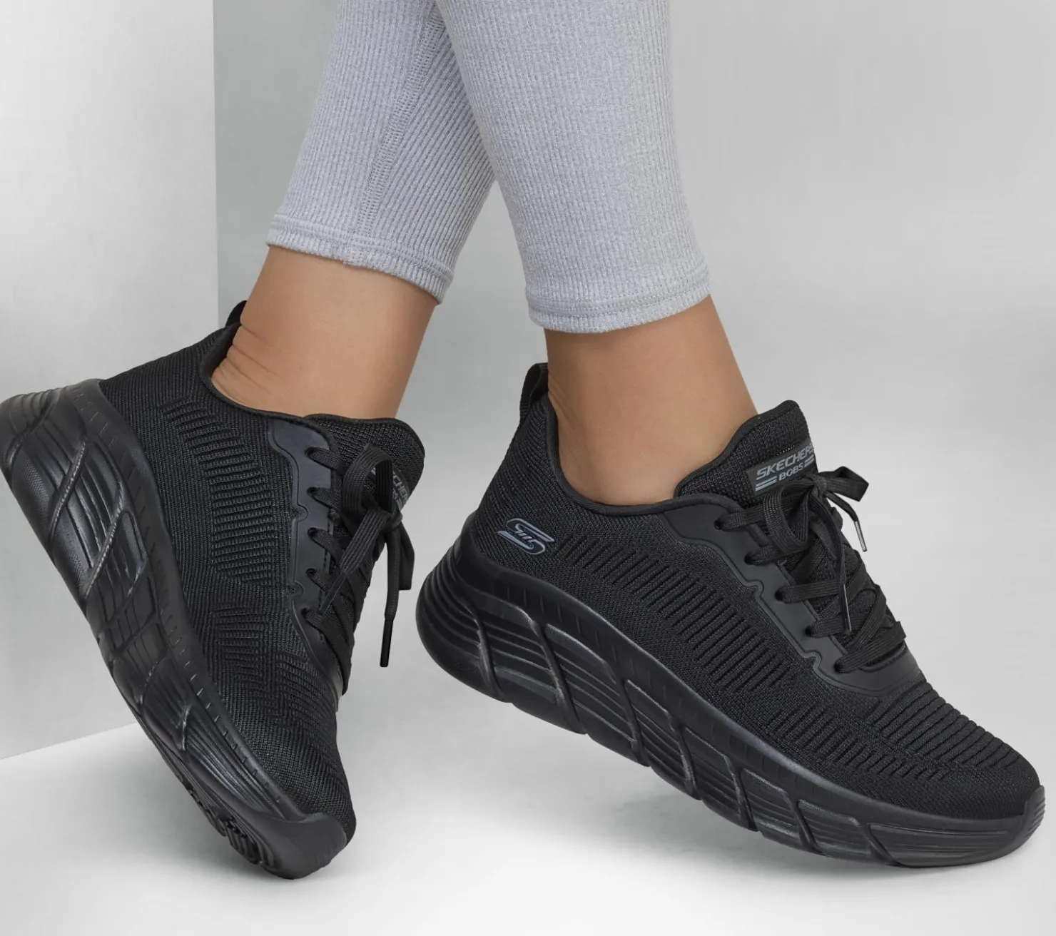 Lace Up|Athletic Sneakers<SKECHERS BOBS Sport B Flex Hi - Flying HI BLACK