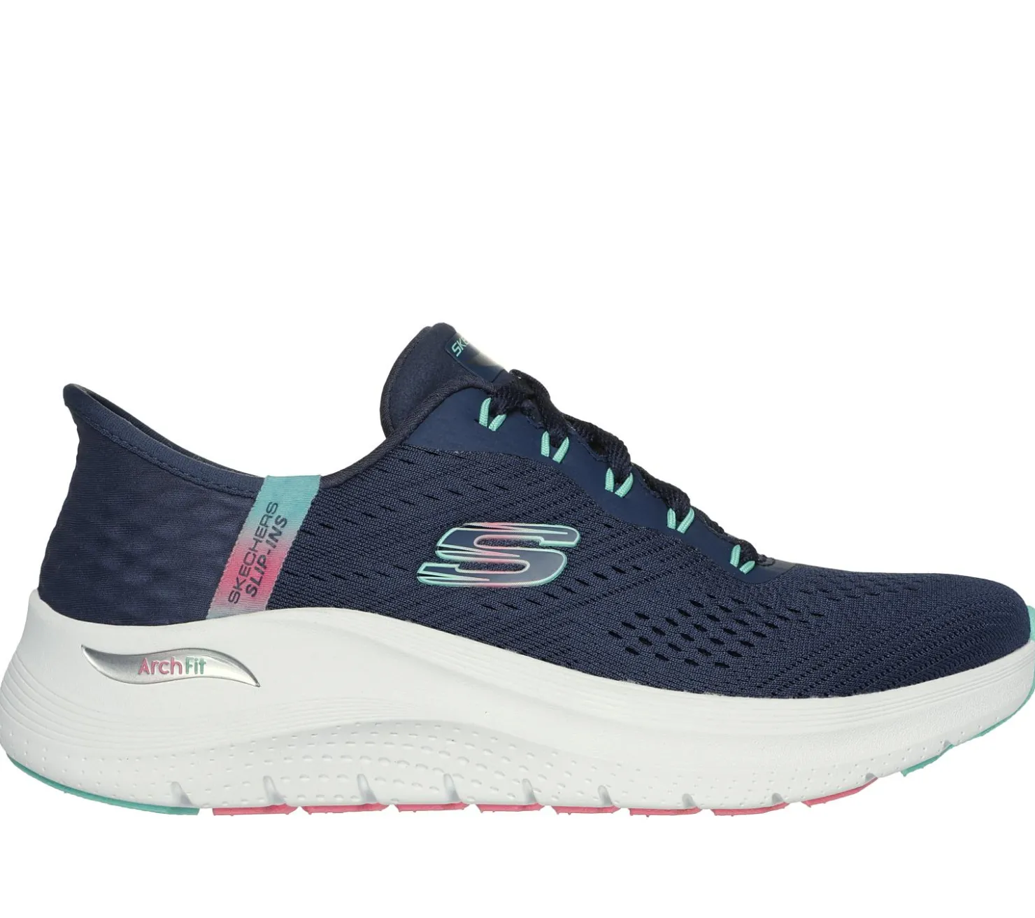 Hands Free Slip-Ins|Athletic Sneakers<SKECHERS Slip-ins: Arch Fit 2.0 - Easy Chic NAVY / TURQUOISE