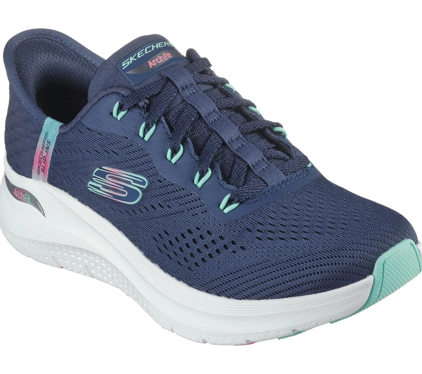 Hands Free Slip-Ins|Athletic Sneakers<SKECHERS Slip-ins: Arch Fit 2.0 - Easy Chic NAVY / TURQUOISE