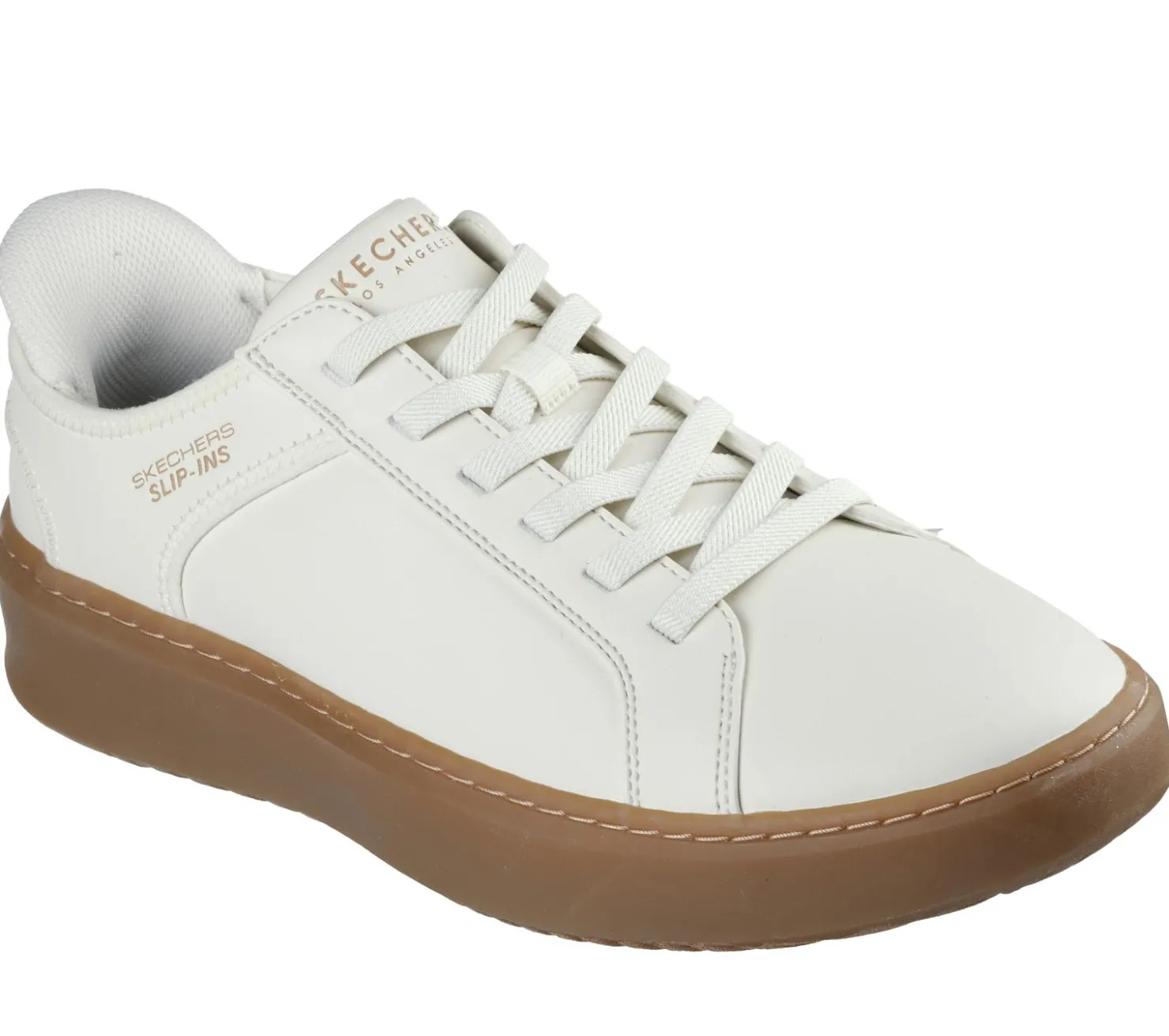 Hands Free Slip-Ins|Casual Sneakers<SKECHERS Slip-ins: Court Break - Double Vented WHITE / NATURAL