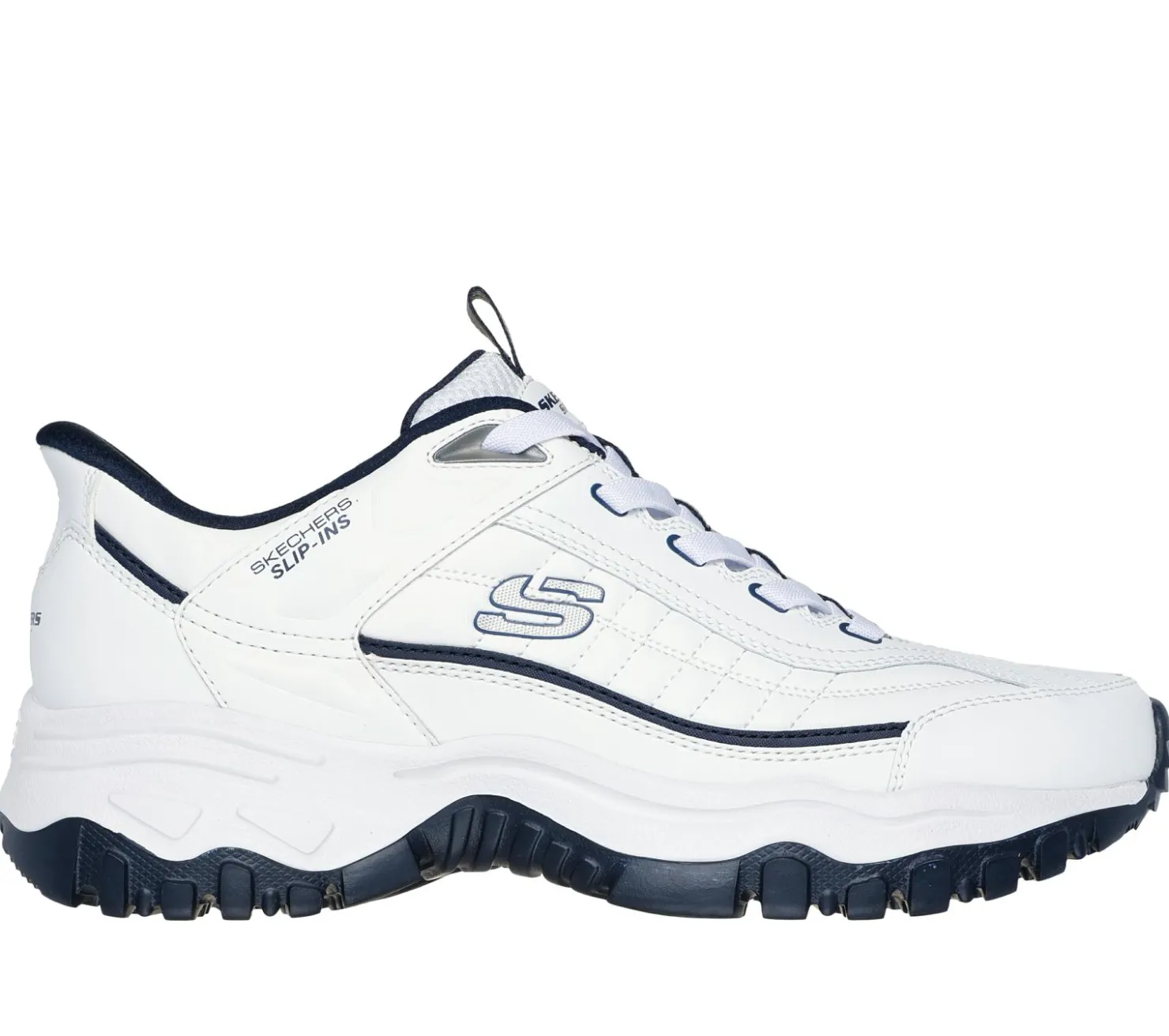 Hands Free Slip-Ins|Athletic Sneakers<SKECHERS Slip-ins: E'Lite Afterburn - Grill Corporal WHITE / NAVY
