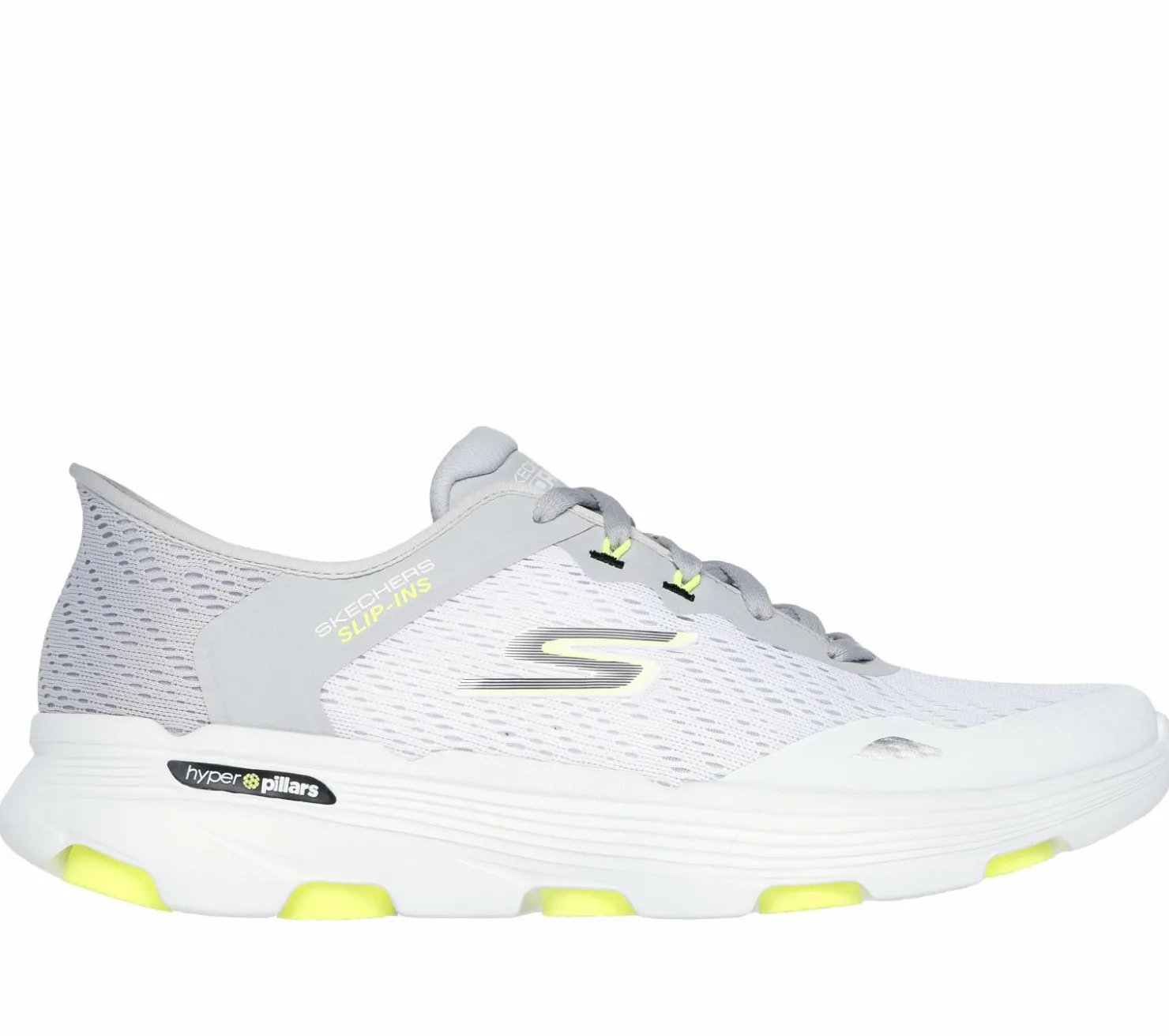 Hands Free Slip-Ins|Athletic Sneakers<SKECHERS Slip-ins: GO RUN 7.0 - Hero Shot WHITE / GRAY