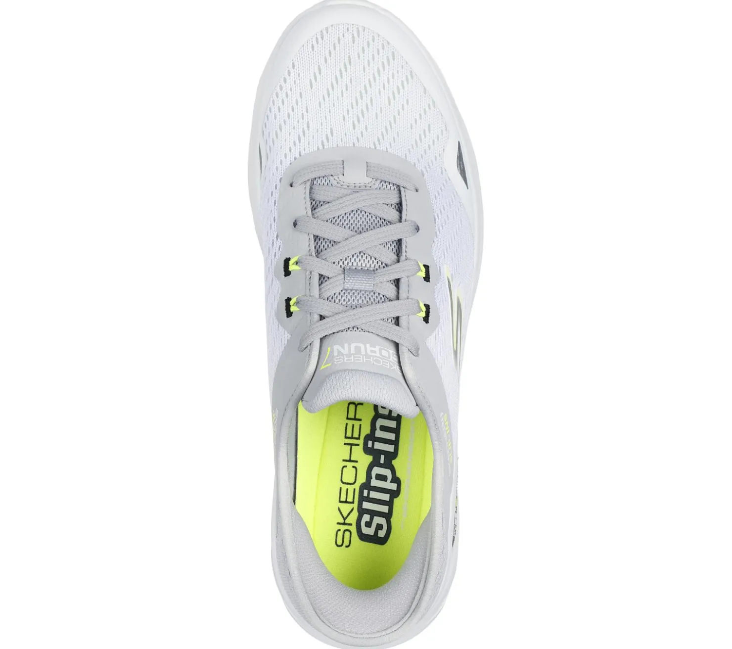 Hands Free Slip-Ins|Athletic Sneakers<SKECHERS Slip-ins: GO RUN 7.0 - Hero Shot WHITE / GRAY