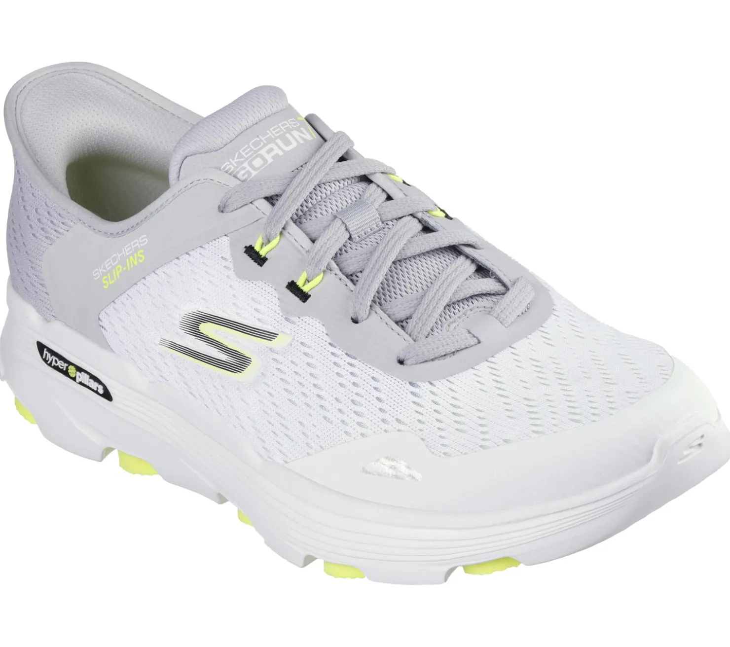 Hands Free Slip-Ins|Athletic Sneakers<SKECHERS Slip-ins: GO RUN 7.0 - Hero Shot WHITE / GRAY
