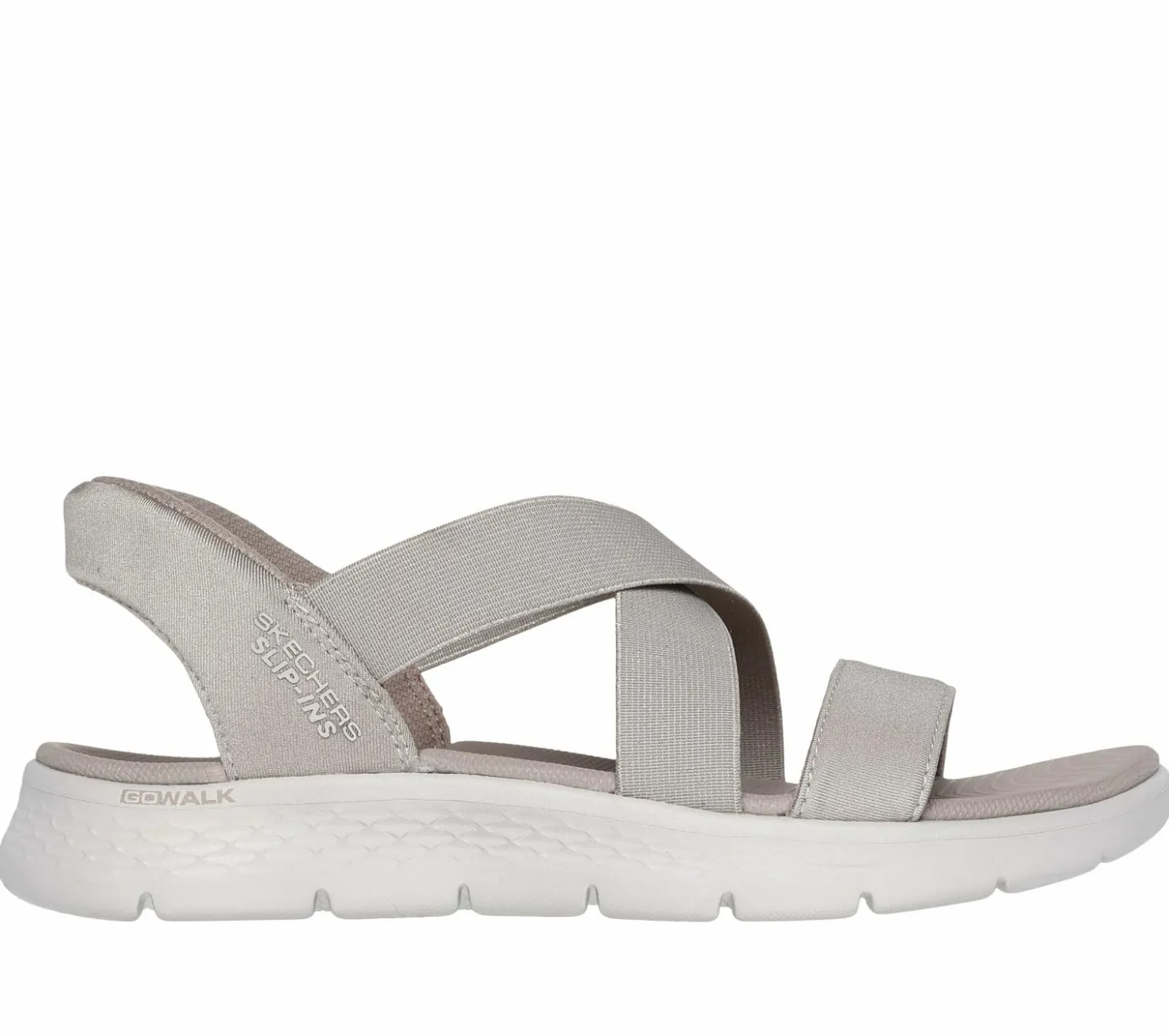 Hands Free Slip-Ins|Sandals<SKECHERS Slip-ins: GO WALK Flex Sandal - Glimmer TAUPE
