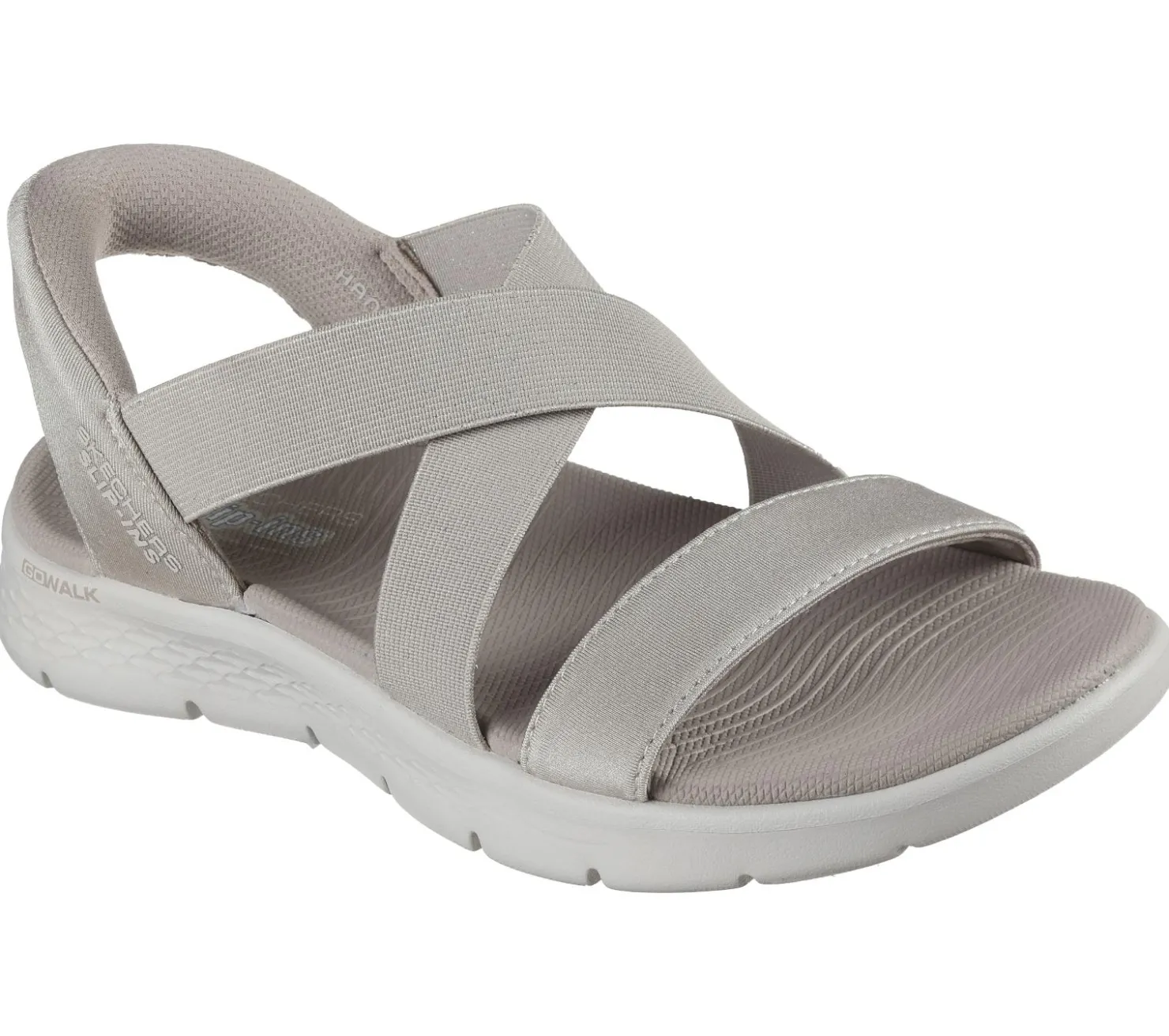Hands Free Slip-Ins|Sandals<SKECHERS Slip-ins: GO WALK Flex Sandal - Glimmer TAUPE