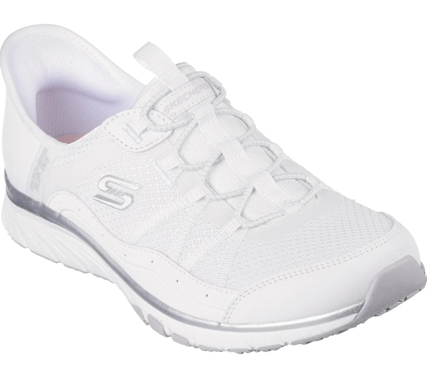 Hands Free Slip-Ins|Casual Sneakers<SKECHERS Slip-ins: Gratis Sport - Leisurely WHITE / SILVER