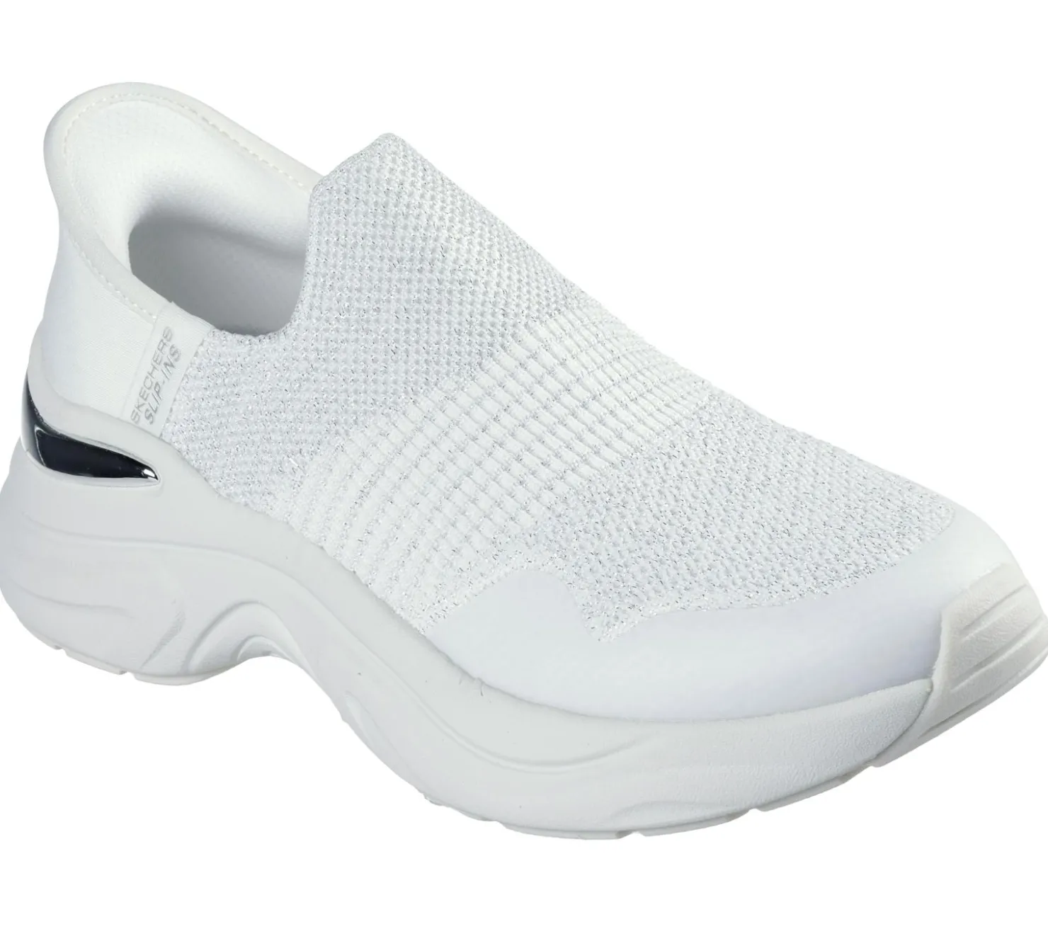Hands Free Slip-Ins|Casual Sneakers<SKECHERS Slip-ins: Hazel - Priya WHITE / SILVER