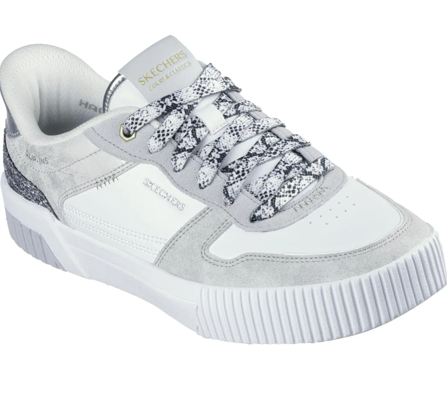 Hands Free Slip-Ins|Casual Sneakers<SKECHERS Slip-ins: Jade - Radiant Roar WHITE / SILVER