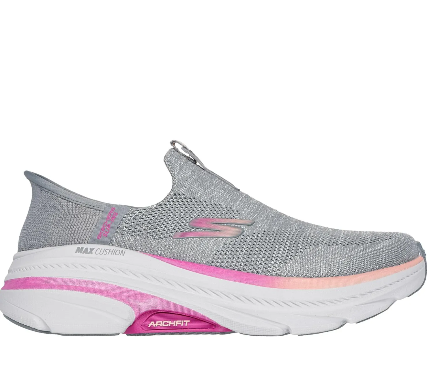 Hands Free Slip-Ins|Athletic Sneakers<SKECHERS Slip-ins: Max Cushioning Arch Fit 2.0 - Cambridge GRAY / PINK